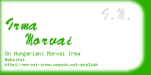 irma morvai business card